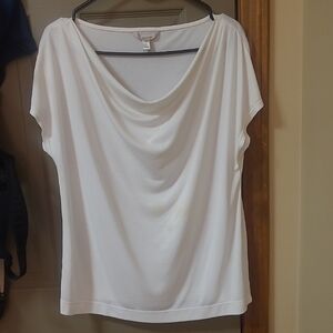 Banana Republic White Draped Dolman Sleeve Blouse
